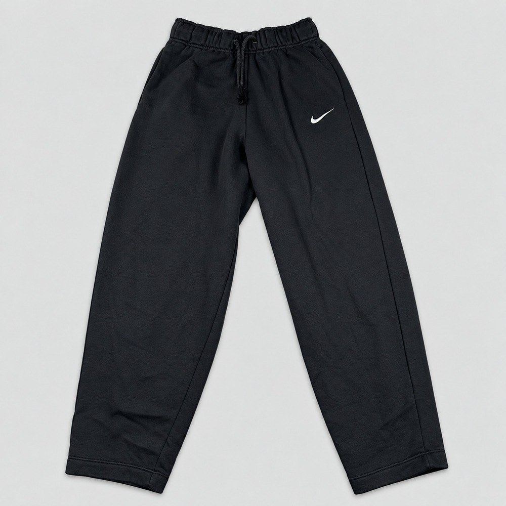 Nike Youth XS Black Fleece Sweatpants Joggers Swoosh Drawstring Straight Leg